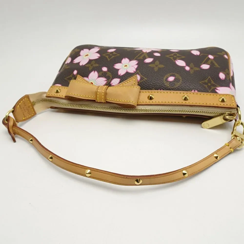 Louis Vuitton Cherry Blossom Pochette Accessoire Accessory Pouch Brown